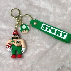 ✨✨5/$10✨✨ Muscle Super Mario 3D Silicone Keychain New